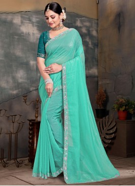 Scintillating Contemporary Saree For Mehndi