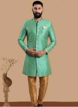 Rama Green & Chiku Fusion Elegance: Men's Indo-Wes
