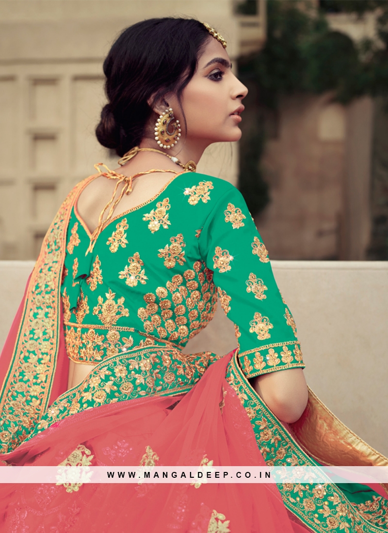 Sea Green Color Lehenga Choli