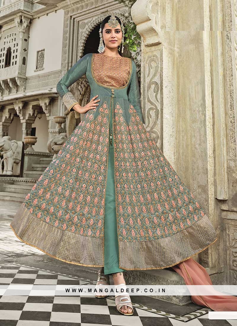 Lavish Navy Blue Designer Slit Anarkali Gown Dupatta Suit Pakistani Indian  Wedding Party Wear Embroidered Work Dress Anarkali Trouser Dress -   Canada