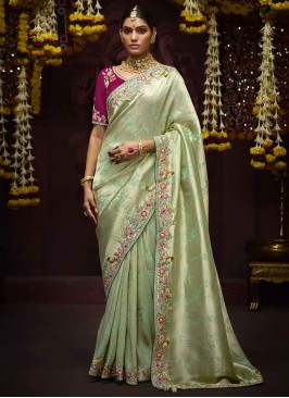 Sea Green Festival Kanjivaram Silk Traditional Saree