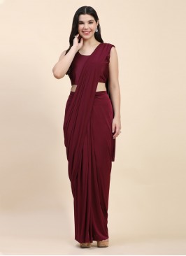 Sequins Imported Trendy Saree in Maroon