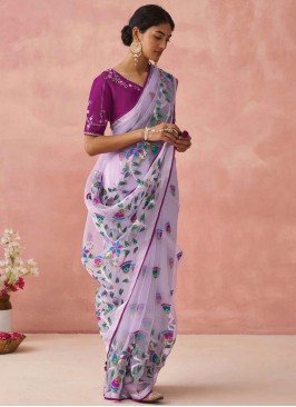 Sightly Brasso Lavender Traditional Saree