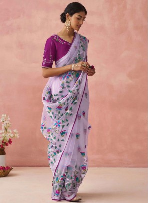 Sightly Brasso Lavender Traditional Saree