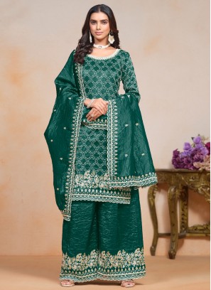 Sightly Green and Teal Designer Salwar Kameez