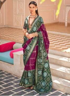 Silk Burgundy Trendy Saree