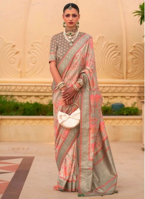 Silk Classic Saree in Beige