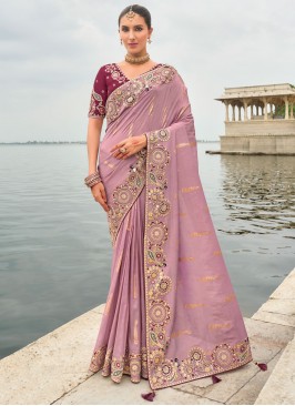 Silk Classic Saree in Lavender