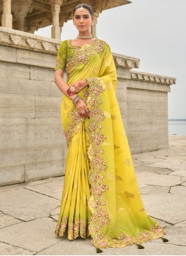 Silk Classic Saree in Yellow