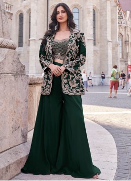 Silk Embroidered Bollywood Salwar Kameez in Green