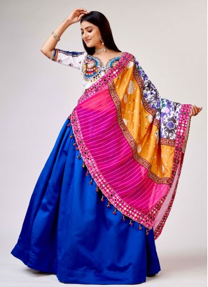 Silk Embroidered Navy Blue Lehenga Choli