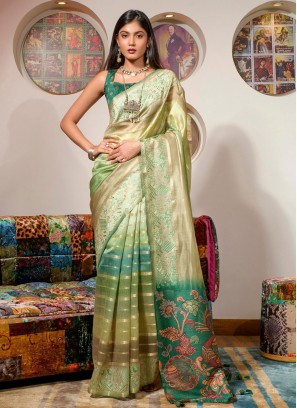 Silk Green Saree