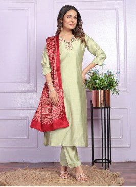 Silk Grey Trendy Salwar Kameez