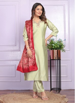 Silk Grey Trendy Salwar Kameez