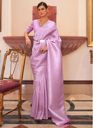 Silk Lavender Weaving Classic Saree