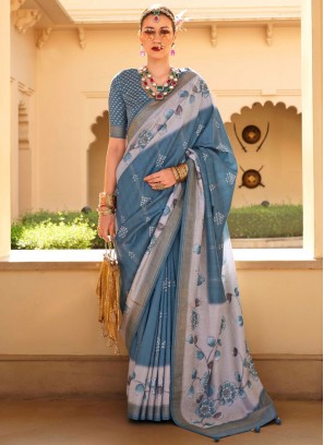 Silk Morpeach  Trendy Saree