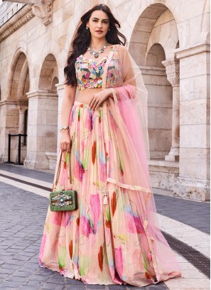 Silk Peach Lehenga Choli