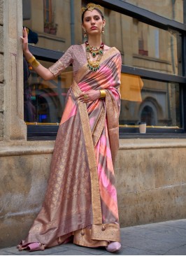 Silk Pink Weaving Saree