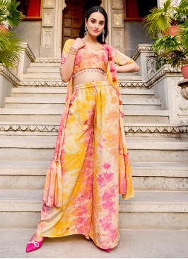 Silk Readymade Salwar Kameez in Multi Colour