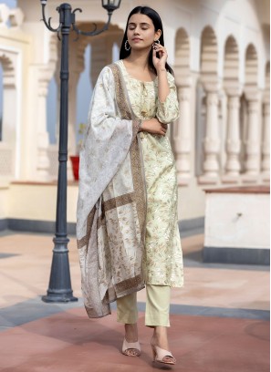 Silk Sequins Trendy Salwar Kameez in Sea Green
