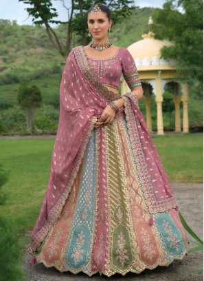 Silk Stone Designer Lehenga Choli in Multi Colour