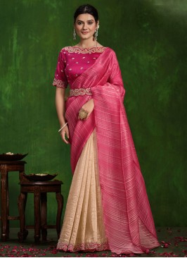 Silk Thread Classic Saree in Rani