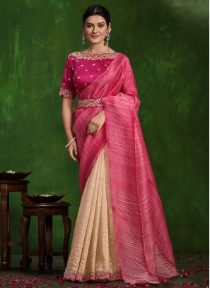 Silk Thread Classic Saree in Rani