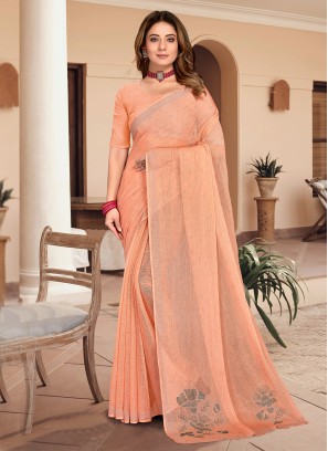 Silk Trendy Saree in Peach