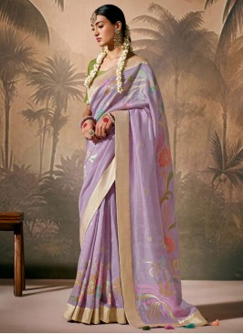 Silk Woven Lavender Classic Saree