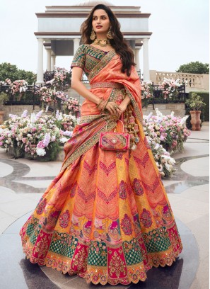 Silk Yellow Designer Lehenga Choli