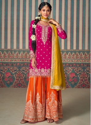 Silk Zari Rani Readymade Salwar Kameez