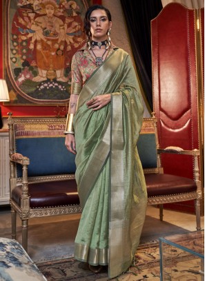 Simplistic Chiffon Weaving Contemporary Saree