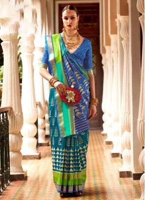 Simplistic Silk Blue Trendy Saree