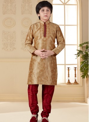 Chikoo Art silk Indo Western Suit for Boys.