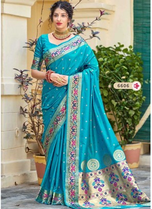 Product Name: *KMH Traditional Paithani Silk Sarees With Contrast Blouse  Piece (Morpankhi & Pink...