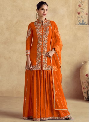 Snazzy Chinon Party Readymade Salwar Kameez