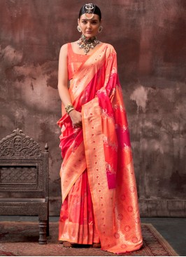 Snazzy Orange Trendy Saree