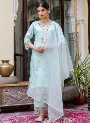 Sonorous Aqua Blue Trendy Salwar Kameez