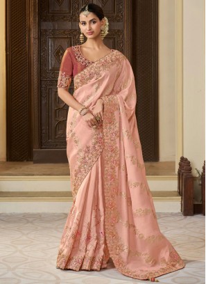 Sorcerous Viscose Peach Trendy Saree