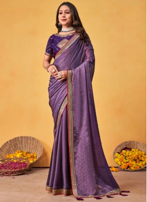 Sparkling Rangoli Lavender Trendy Saree