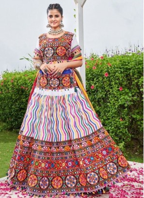 Staring Sequins Multi Colour Cotton Readymade Lehenga Choli