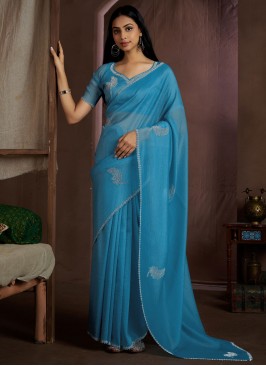 Strange Crush Swarovski Blue Classic Saree