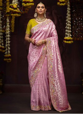 Striking Kanjivaram Silk Embroidered Traditional Saree