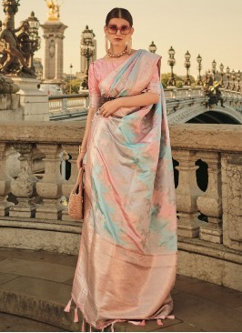 Stunning Satin Silk Weaving Contemporary Style Saree