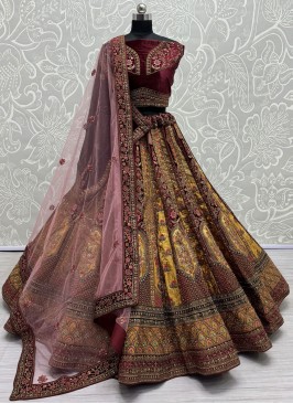 Sumptuous Dori Work Velvet Trendy Lehenga Choli