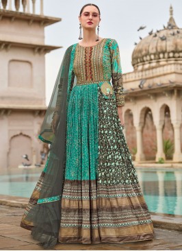 Superb Rama Stone Silk Readymade Gown