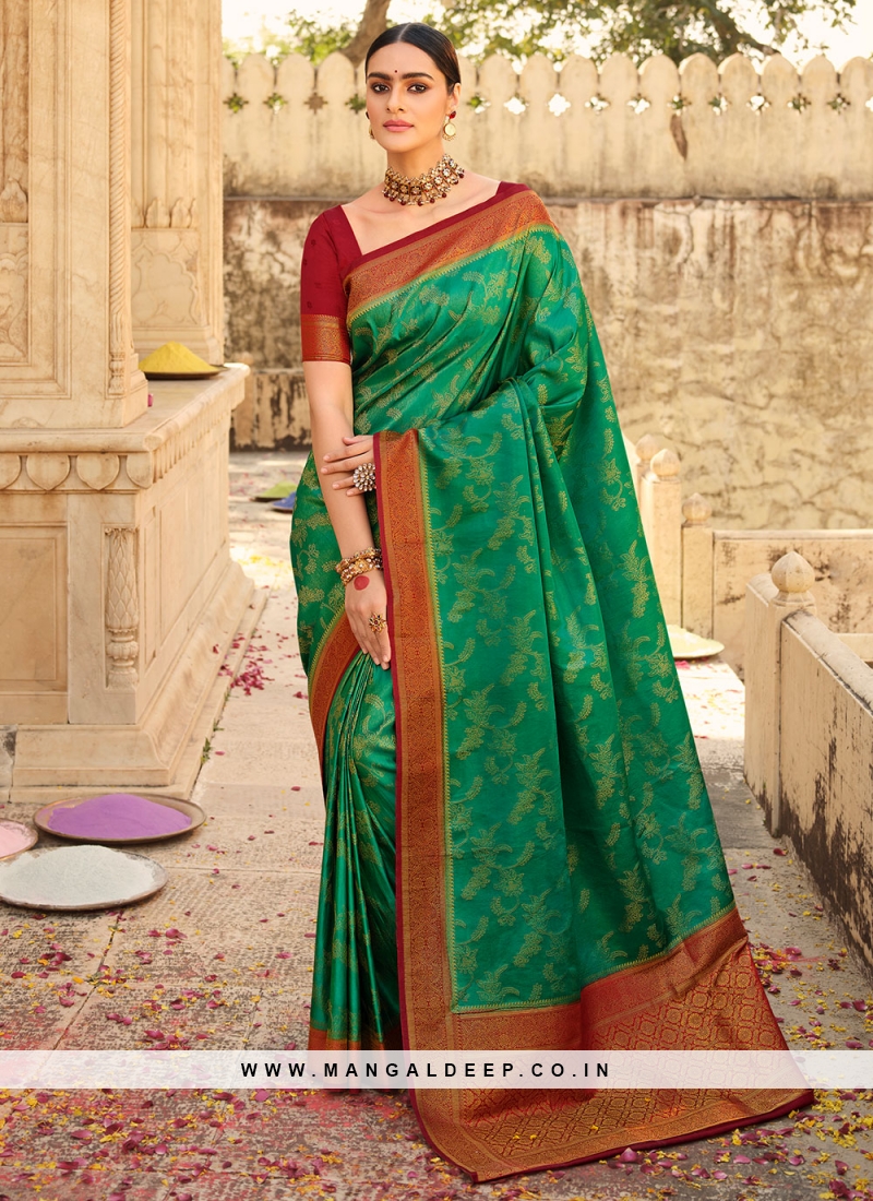 Sea Green Engagement Classic Saree