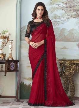 Tempting Embroidered Trendy Saree