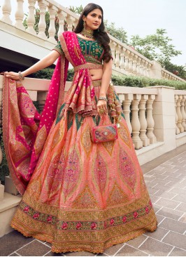 Thread Silk Trendy Lehenga Choli in Pink