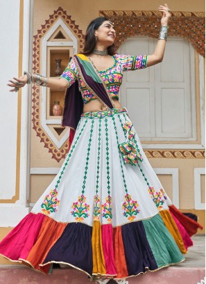 Thrilling White Readymade Lehenga Choli